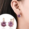 SHUANGR – boucles d'oreilles en cristal pour femmes, 10 couleurs, AAA CZ, éléments, Vintage, bijoux de mariage ► Photo 1/6