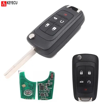 

KEYECU 10pcs/lot New Uncut Remote Key Fob 5 Button 433MHz ID46 Chip for 2010-2014 Chevrolet Cruze