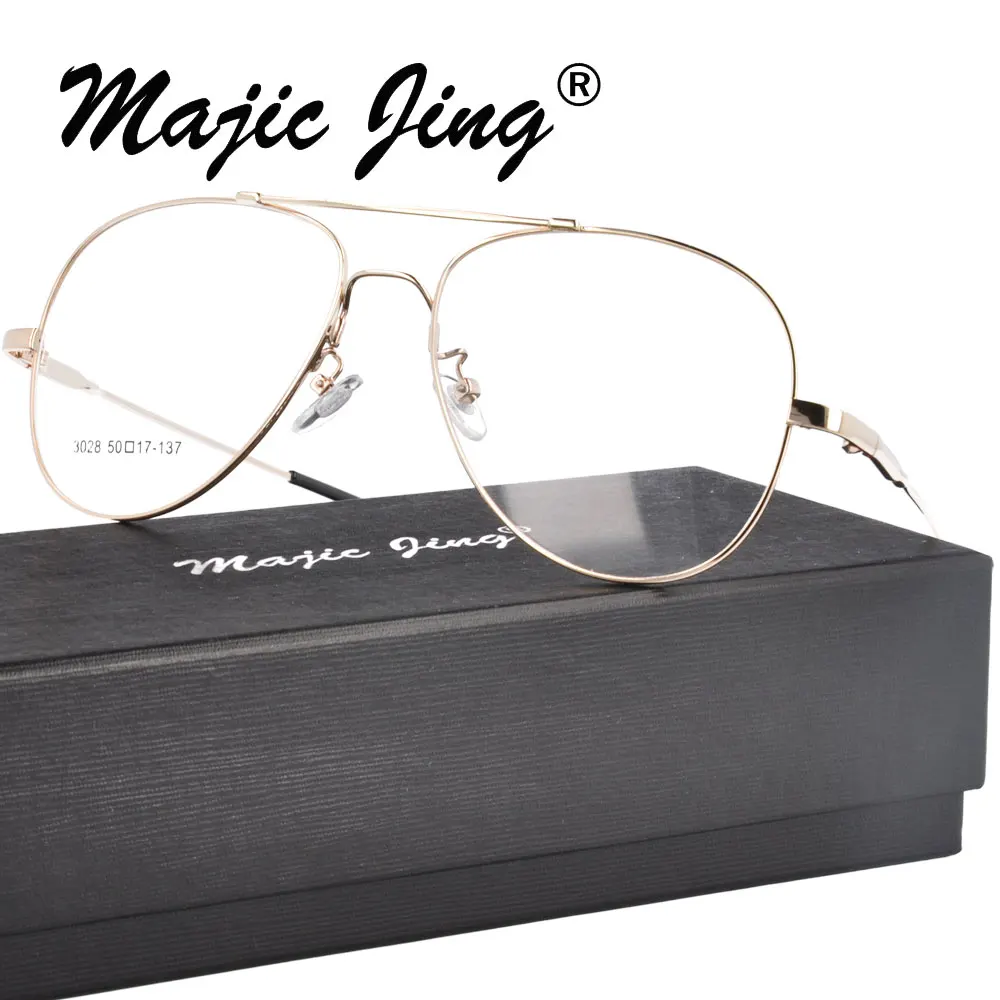 

Magic Jing Memory Metal RX Optical Frames Myopia Eyewear Eyeglasses Full Rim Prescription Spectacles For Men 3028