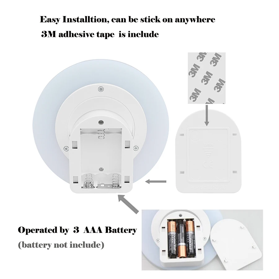Датчик движения ночник 360 градусов беспроводной настенный светильник на батарейках с магнитом для шкафа кухни спальни