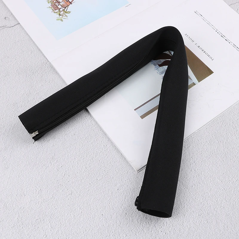 Black DIY Neoprene Cable Management Sleeve Zipper Wrap Wire Hider Cover Organizer 51X11cm