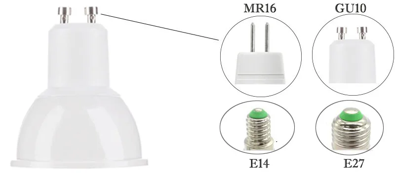 Удара GU10 MR16 светодиодные лампы с регулируемой яркостью лампада ампулы 220 В 110 В 12 В E27 E14 Focos светодиодов 7 Вт 5 Вт алюминия для светильники по DHL