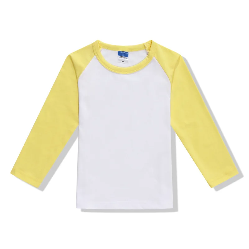 Kawaii Логотип Photo текст, напечатанный хлопок футболка Дети с длинными рукавами реглан класса ребенок дети Костюмы футболка Футболки-топы - Цвет: yellow