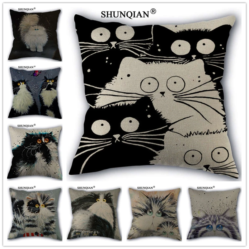 

Y517 Persian cat art Pillowcase Pillow Covers Decorative Linen Cotton Pillowcase 45x45cm Custom Pillow Cover