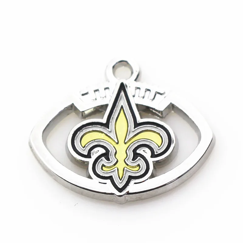 10pcs Football Team Dangle Charms Alloy Enamle New Orleans Saints