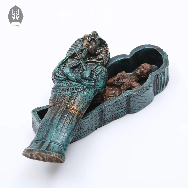 Креативная Статуэтка египетская Мумия скульптура череп ремесленные статуи для украшения домашние украшения для Хэллоуина Декор для аквариума подарок