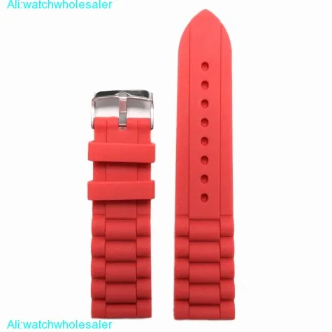 20mm Red Color Hot Silicone Jelly Rubber Ladies Watch Band Straps WB1002F20JB