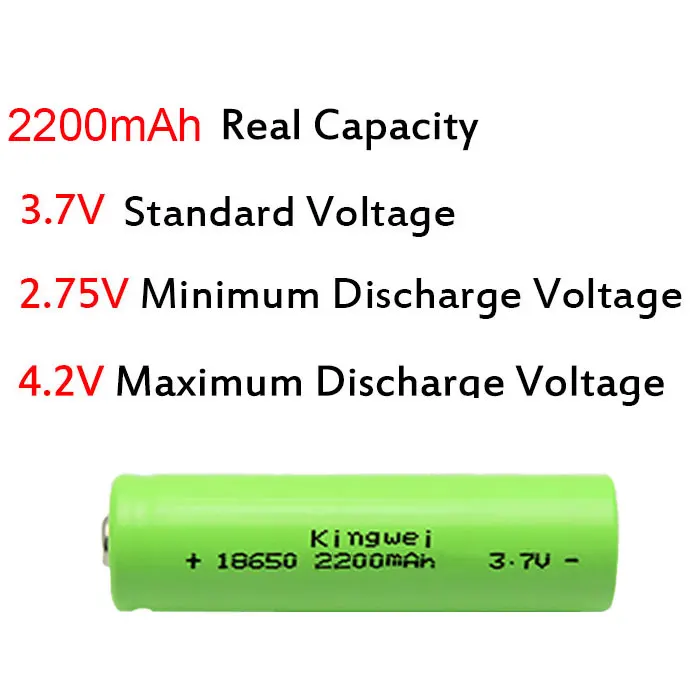 4 шт. kingwei новый бренд 3.7 В 2200 мАч 18650 Перезаряжаемые литиевых Батарея для POWERBANK фонарик лазерная ручка электронная книга