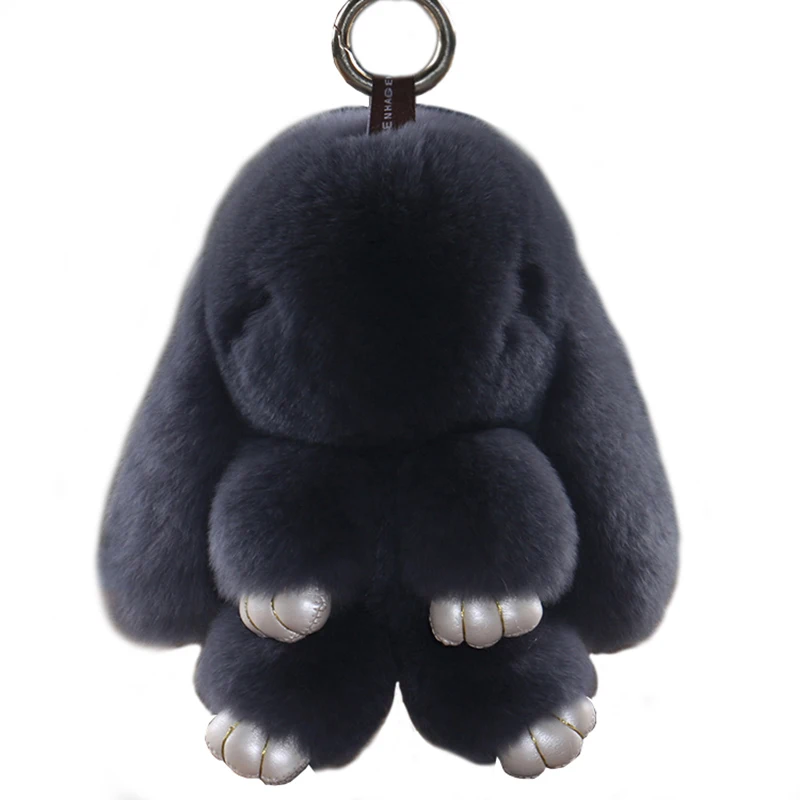 

2018 Rabbit mini Keychain Cute Fluffy Bunny 18cm Keychain Pompom Key Ring Pom Pom Toy Doll Bag Charm Car Key Holder