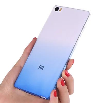 Для Xiaomi mi note cover mi note Ультратонкий Мягкий Силиконовый ТПУ чехол для мобильного телефона 5," Чехол прозрачный градиентный цвет чехол - Цвет: BLUE