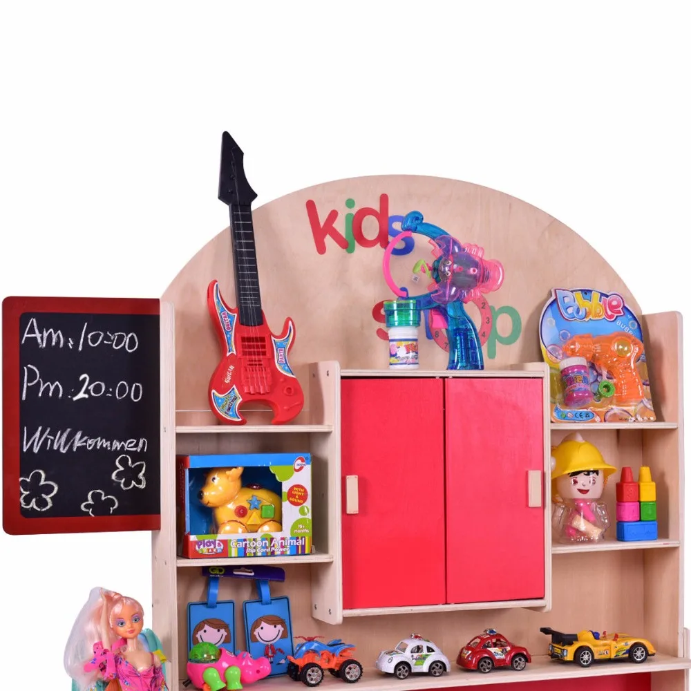 Kids Wooden Toy Shop Market Children Shopping Pretend Play Set Colorful Toddler Baby Christmas Birthday Gift