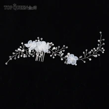 TOPQUEEN HP109 свадебная тиара свадебные гребни свадебные головные уборы свадебные гребни для волос Органза Свадебный головной убор Свадебные аксессуары для волос