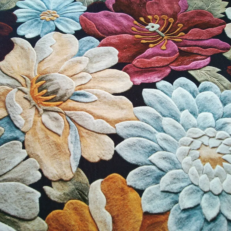SunnyRain 1-piece Короткие Плюшевые Печатные Цветы Круглые напольные коврики для гостиной круглый ковер спальня коврики сопротивление скольжению