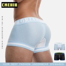 Сексуальное Сетчатое Мужское нижнее белье хлопковое, Боксеры Трусы Дышащие Боксеры Шорты Мужские трусы сексуальные мужские нижнее белье Cueca Прямая