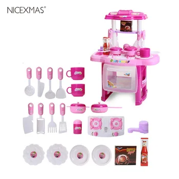

Kids Play House Girl Pretend Play Tableware Sets Toys Kitchen Cooking Simulation Miniature Kitchen Toys For Kids Birthday Gifts