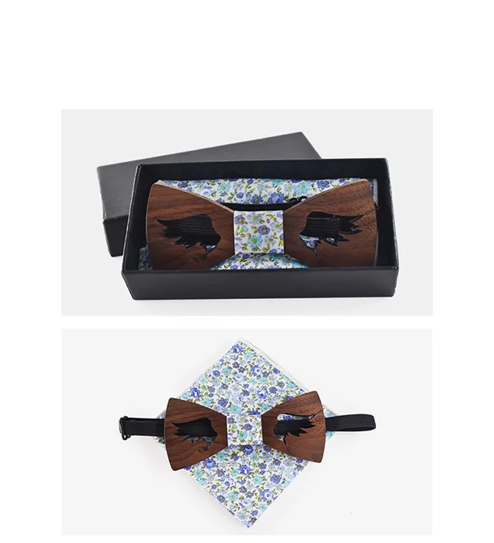 Полые деревянные бабочкой для свадьбы с цветочным принтом Papillon Corbatas дерево бабочку платок Набор для мужской костюм