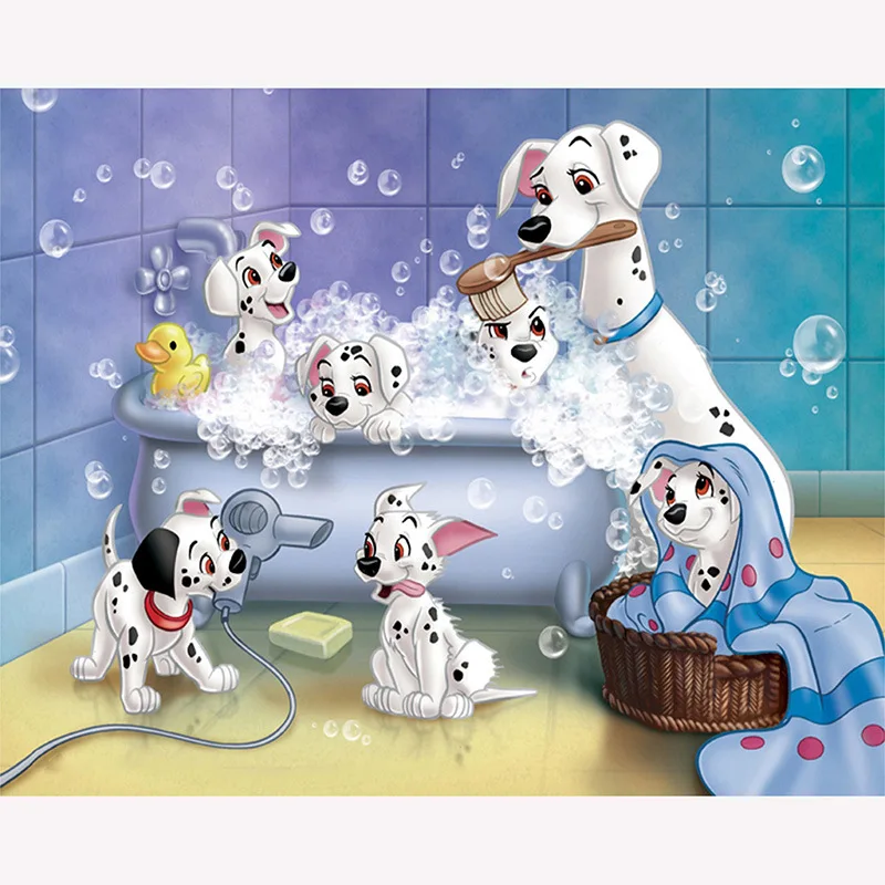 

5d Diy Diamond Painting Full Round Drill Daimond Embroidery Dalmatians Dog Animal Mosaic Rhinestone Cross Stitch Patterns Pa564