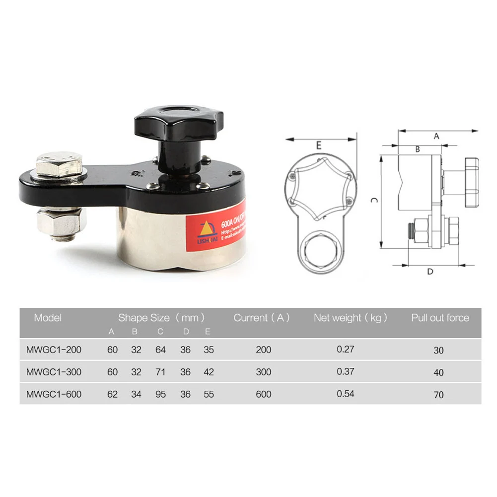 Магнитный сварочный разъем заземления устройство MWGC1-200 неодимовый магнит магнитный сварочный Заземляющий зажим 200A