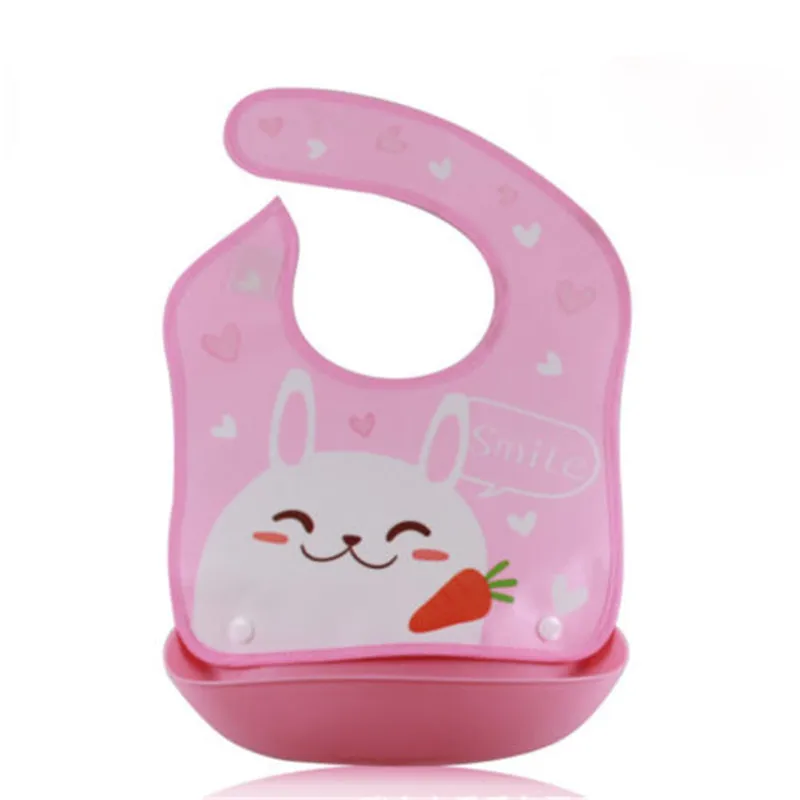 

Hot Seller Baby Boys Girls Waterproof Bibs Washable Cartoon Print Burp Cloths Plastic Apron Baby Feeding Eating Food Catcher