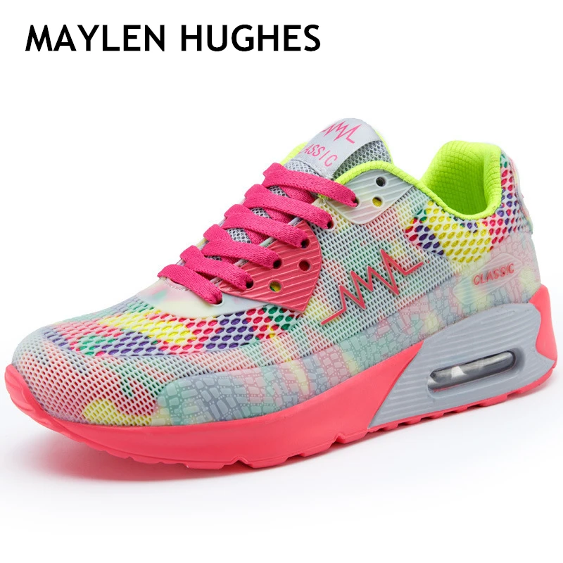 

2018 Hot sale Women Sport Running Shoes Woman Outdoor Breathable Comfortable Lightweight Athletic Mesh Sneakers walking shoes