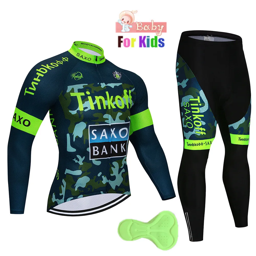 

2019 kids long sleeve cycling wear clothes bicycle cycling jersey bib pants set Breathable clothing set
