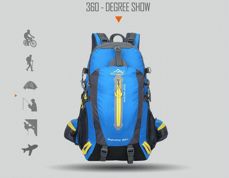 Mochilas à Prova Bolsa de Montanhismo ao ar Livre Mochila Viagem Escalada Dwaterproof Água Náilon Acampamento Caminhadas 40l 4 montanhismo náilon acampamento caminhadas mochila
