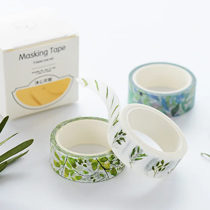 32 pcs/lot Leaves of grass washi tape set Green color masking tapes