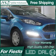 AKD автомобильный Стайлинг для Ford Fiesta DRL 2013- Fiesta светодиодный противотуманный фонарь дневные ходовые светлые Противотуманные фары принадлежности для парковки