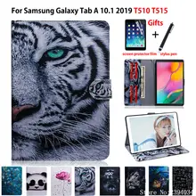 Чехол С Рисунком Тигра для samsung Galaxy Tab A 10,1 T510 T515 SM-T510 SM-T515 чехол Funda Подставка для планшета чехол+ подарок