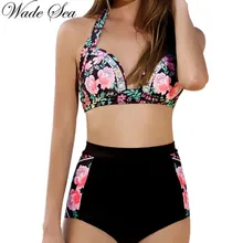 

Plus Size Swimwear High Waist Bikini 2018 Push Up Print Patchwork Swimwear Women Bikinis Set Beach Swimsuit Maillot De Bain