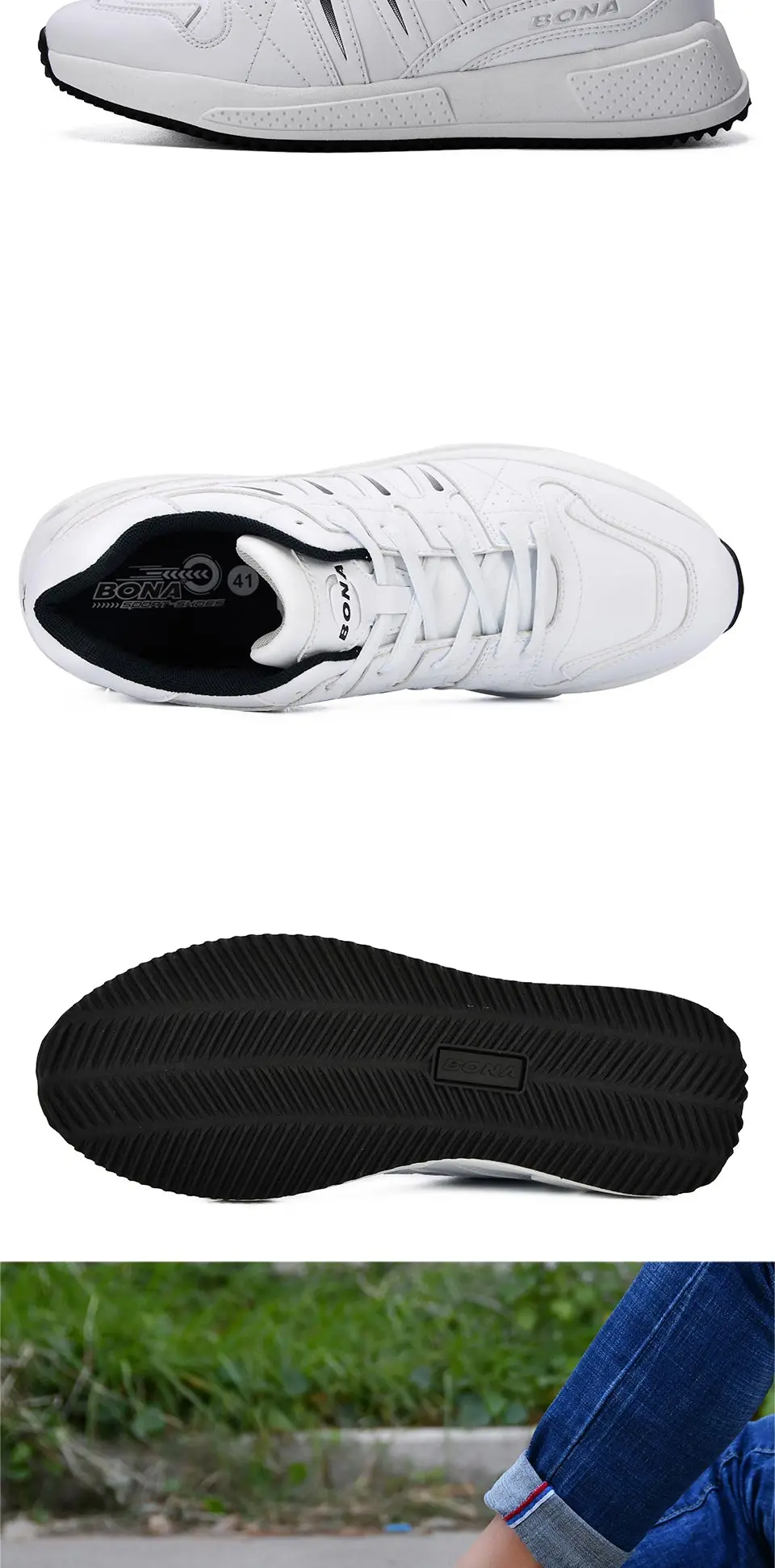 BONA/ стиль; сезон весна-лето; легкая обувь; Модные Мужские дышащие кроссовки; обувь на плоской подошве со шнуровкой; Zapatos De Hombre