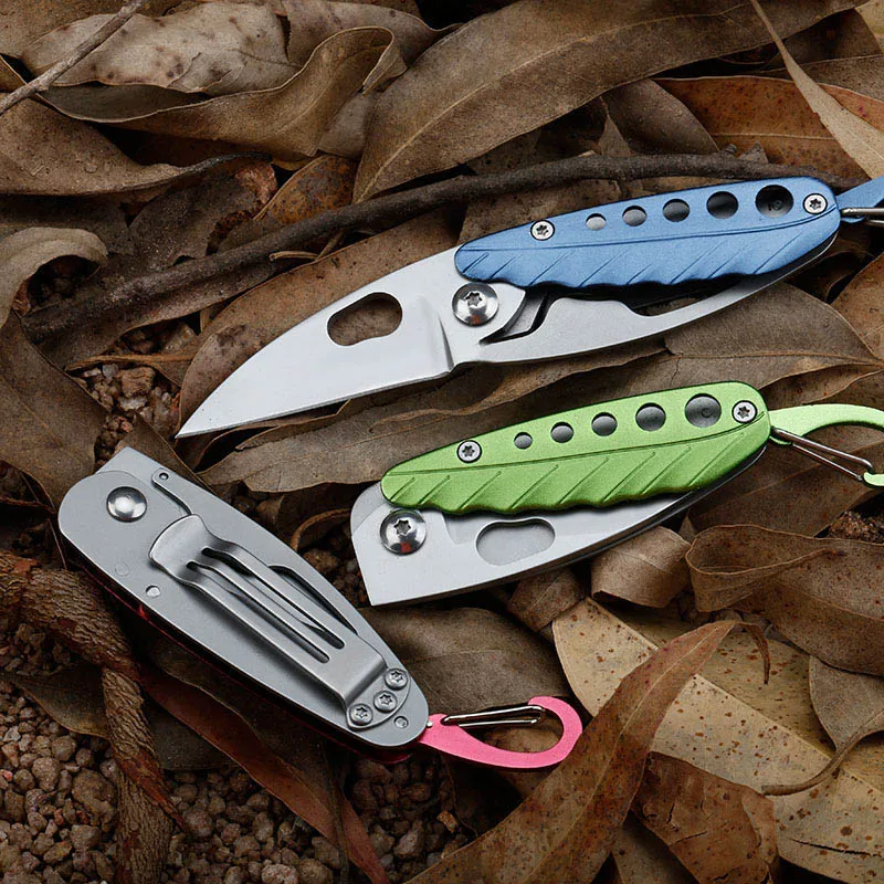 39g Keychain Pocket Knife Fashion Leaf Shape Folding Blade Fruit Peeler