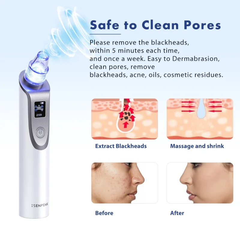 Máquina da Beleza do Vácuo de Sucção Ferramenta de Cuidados da Pele Pore Cleaner Cravo Remover Nariz Elétrica Rosto Limpeza Profunda Facial 11 do Vácuo de Sucção Nariz Elétrica Rosto
