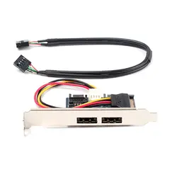 Полезные двойной Мощность ESATA (ESATA + USB) 12 В + 5 В двойной SATA 2.0 адаптер с 9pin USB кабель #74941