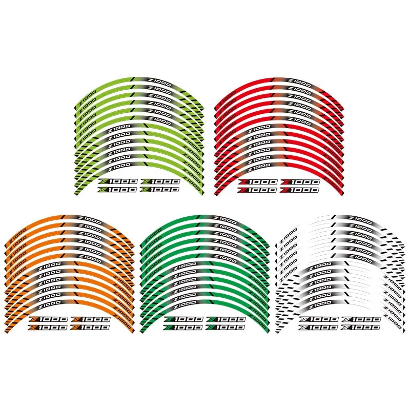 

High quality Motorcycle Wheel Sticker Decal Reflective Rim Bike Suitable For kawasaki Z1000