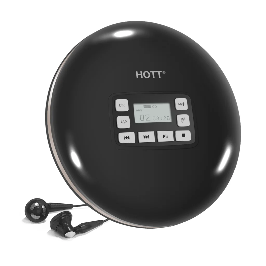 HOTT CD611T портативный Bluetooth CD-плеер с перезаряжаемой батареей светодиодный дисплей, CD walkman наслаждаться музыкой и аудиокнигой