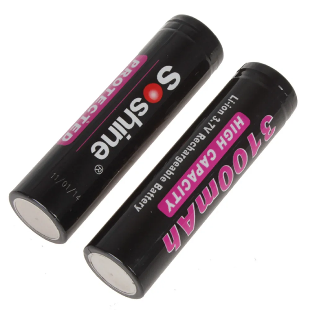 2pcs High Capacity Soshine 18650 3.7V 3100mAh Protected battery Li ion Rechargeable Battery + Case Quality|soshine 18650|battery casebattery