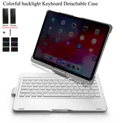 Повернуть красочные подсветка клавиатура чехол для iPad Pro 11 ''беспроводной клавиатура покрытие клавиатуры Bluetooth дюймов Fundas