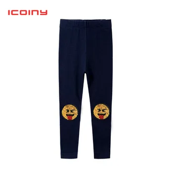 

Embroidery Capri Pants For Girls 2019 Brand Elastic Skiny Pants Children Sequins Leggings Colorful AppliquesTrousers Kids 3-10T