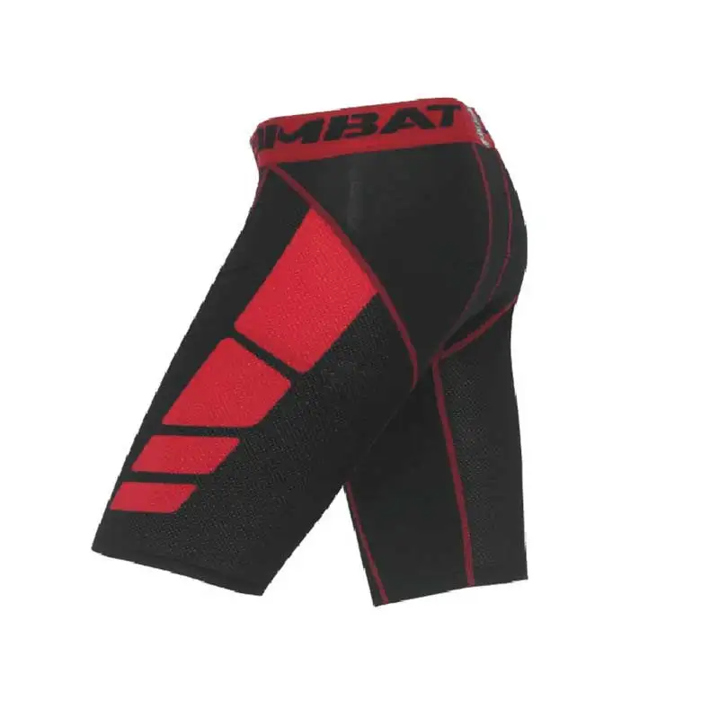 Мужские спортивные быстросохнущие укороченные шорты капри для тренировок, бодибилдинга, бега, фитнеса, йоги, UXS - Цвет: Красный