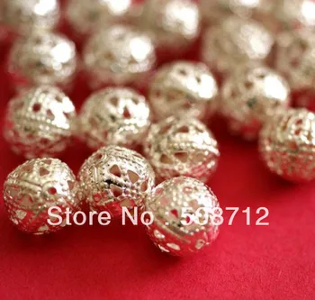 

Free shipping!!!!! wholesale 1000pcs 10mm Silver Plated FILIGREE BEADS/End Spacer Beads