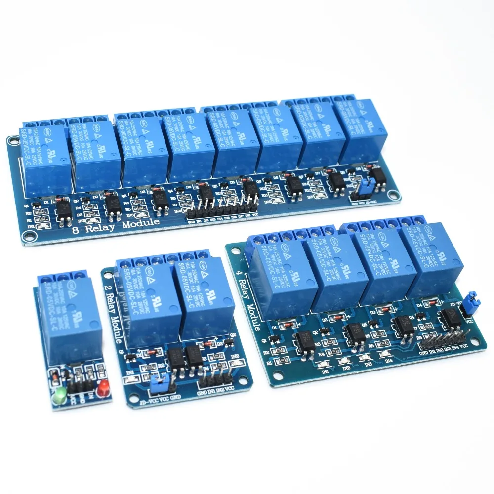 

TENSTAR ROBOT 5v 1 2 4 8 channel relay module with optocoupler. Relay Output 1 2 4 8 way relay module for arduino 1 2 4 8 CH
