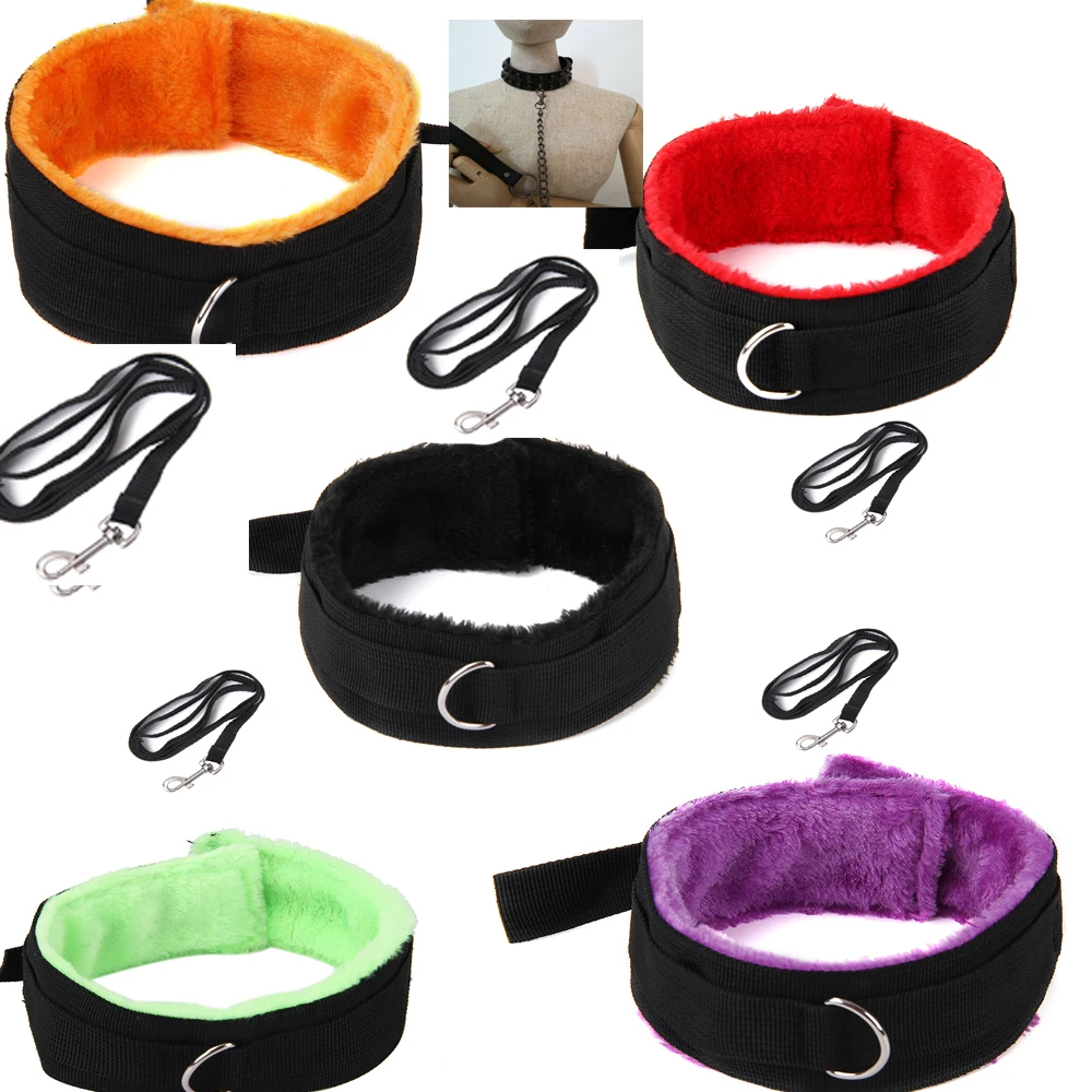 Bondage Faux Leather Neck Collar Sexual Stimulation Flirting Leash Sexy