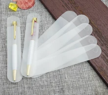 

Plastic rounded matte transparent pencil bag solid color universal pen bag smooth pen gift pen bag can be hung
