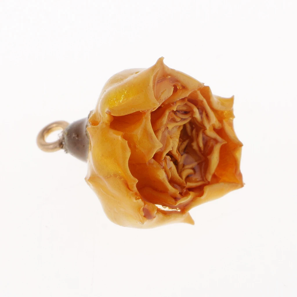 8 шт. Настоящие Цветочные кулоны смешанного цвета Натуральные Сушеные розы Подвески с подвесным кольцом для модных сережек