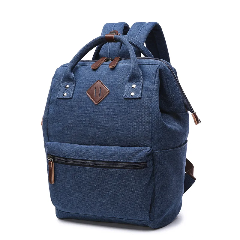 Холщовый Рюкзак, женский рюкзак для девочек, женская сумка, винтажный мини-рюкзак для девочек-подростков, школьная сумка, mochila feminina, сумка для мам - Цвет: Blue-L