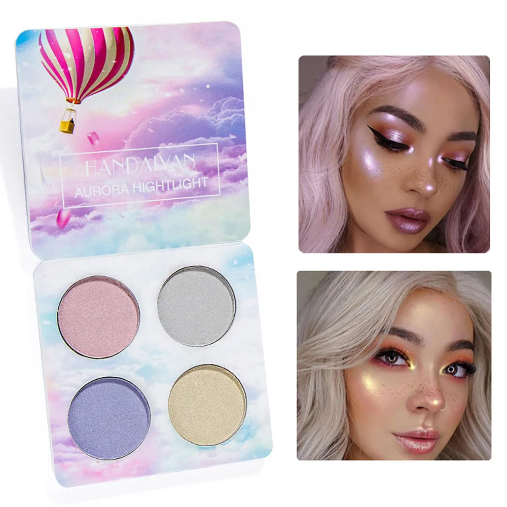 

Shimmer Highlighter Facial Palette Face Contour Powder Body Base Illuminator Highlight Cosmetics Bronzer Highlighter 4 Colors *
