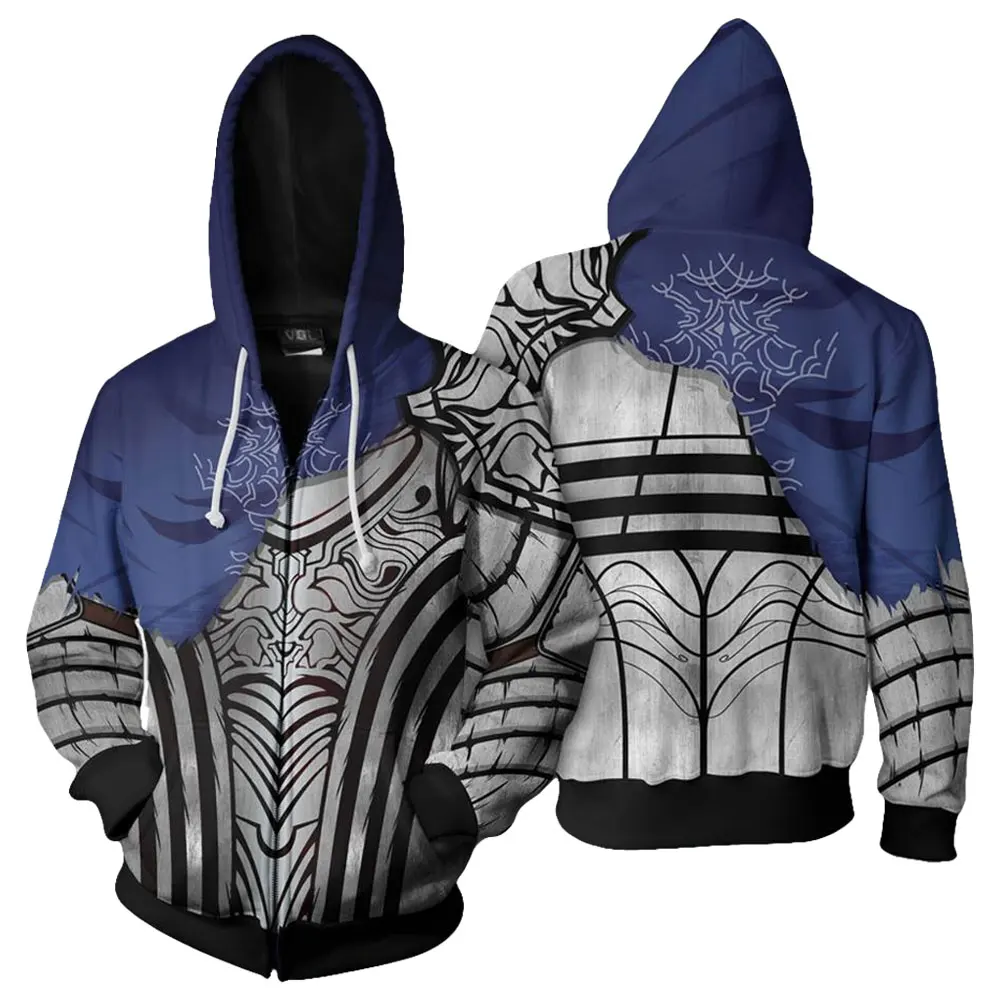 

Dark Souls Hoodie Hoody Sweatshirt Cosplay Adult Men Hoodies Zipper Up Hooded Streetwear