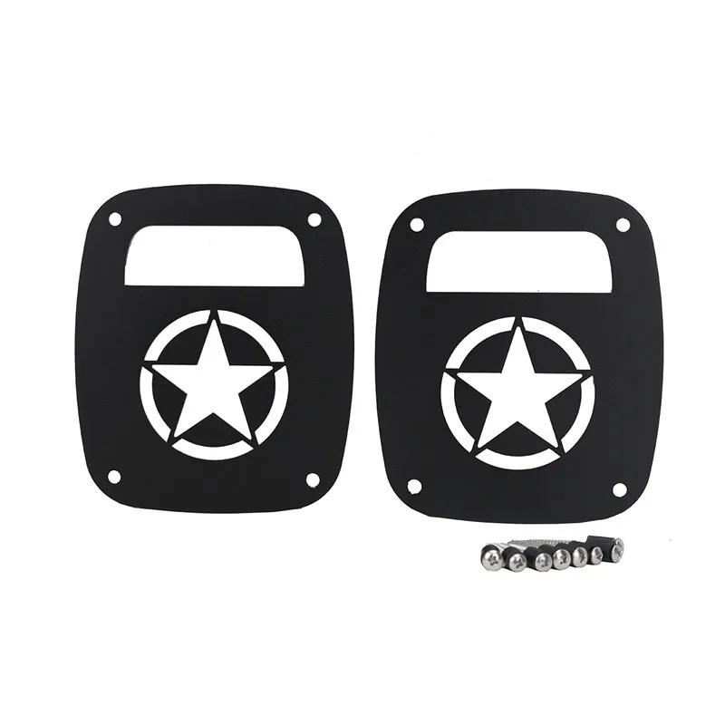 WISENGEAR For Jeep Wrangler TJ 1996-2006 Rear Tail Light Lamp Cover Protector Guards For Wrangler YJ 1987-1995 Sport Sahara Rubicon Black (42)