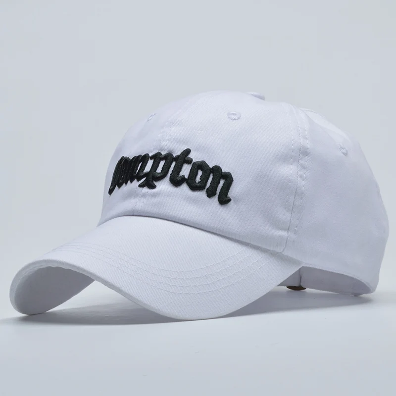 [SOTT] высокое качество Compton бейсболки для мужчин и женщин хлопок Compton шляпы бейсболки хип-хоп мужская Кепка шляпа - Цвет: White